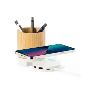 CARGADOR INALÁMBRICO DE MADERA + PORTALAPICERO
