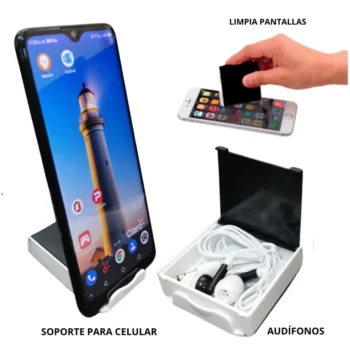 AUDIFONOS CON SOPORTE + LIMPIA PANTALLA