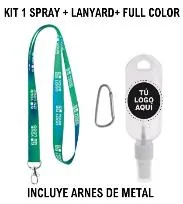 KIT 1: LANYARD SUBLIMADO + SPRAY + ALCOHOL