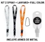 KIT 2: LANYARD SUBLIMADO + SPRAY + ALCOHOL